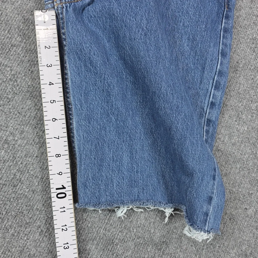 Levis 565 Cutoff Shorts Mens 34 Blue Baggy Wide Leg Denim Frayed Y2K Skate